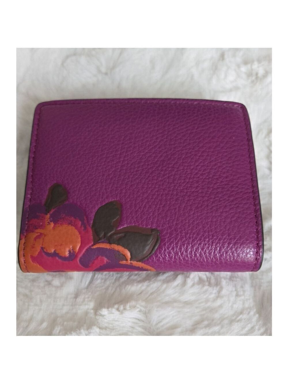 NWT Coach Small Morgan Wallet In Leather Red Rose Print - Picture 2 of 10